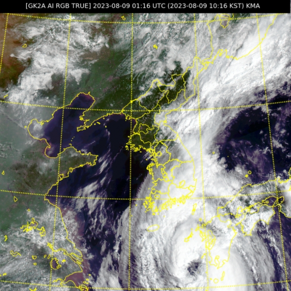 제6호 태풍 카눈 위성 영상 (사진=천리안 위성 / 기상청)