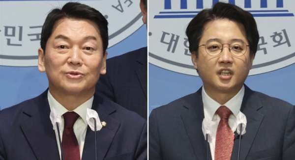 국민의힘 안철수(왼쪽)의원과 이준석 전 대표 (사진=연합뉴스)