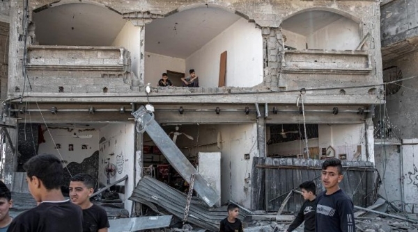 팔레스타인 가자 건물이 이스라엘 공격으로 붕괴됐다. (사진출처=CNN)